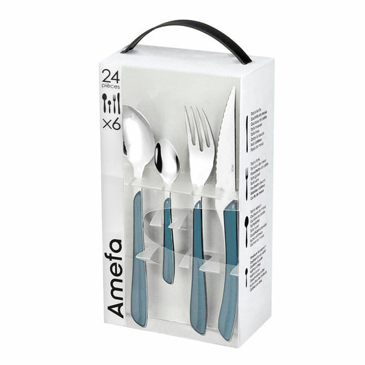 Cutlery Amefa Eclat Navy Blue Metal (24 pcs)