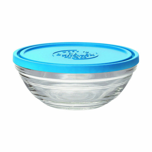 Round Lunch Box with Lid Duralex FreshBox Blue 310 ml (12 Units)