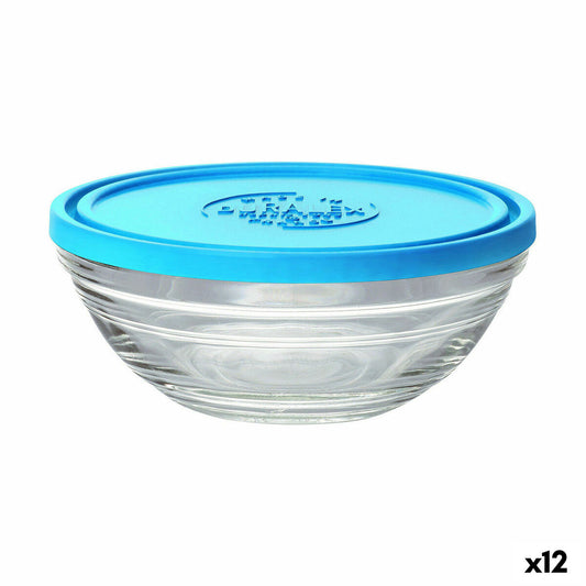 Round Lunch Box with Lid Duralex FreshBox Blue 310 ml (12 Units)