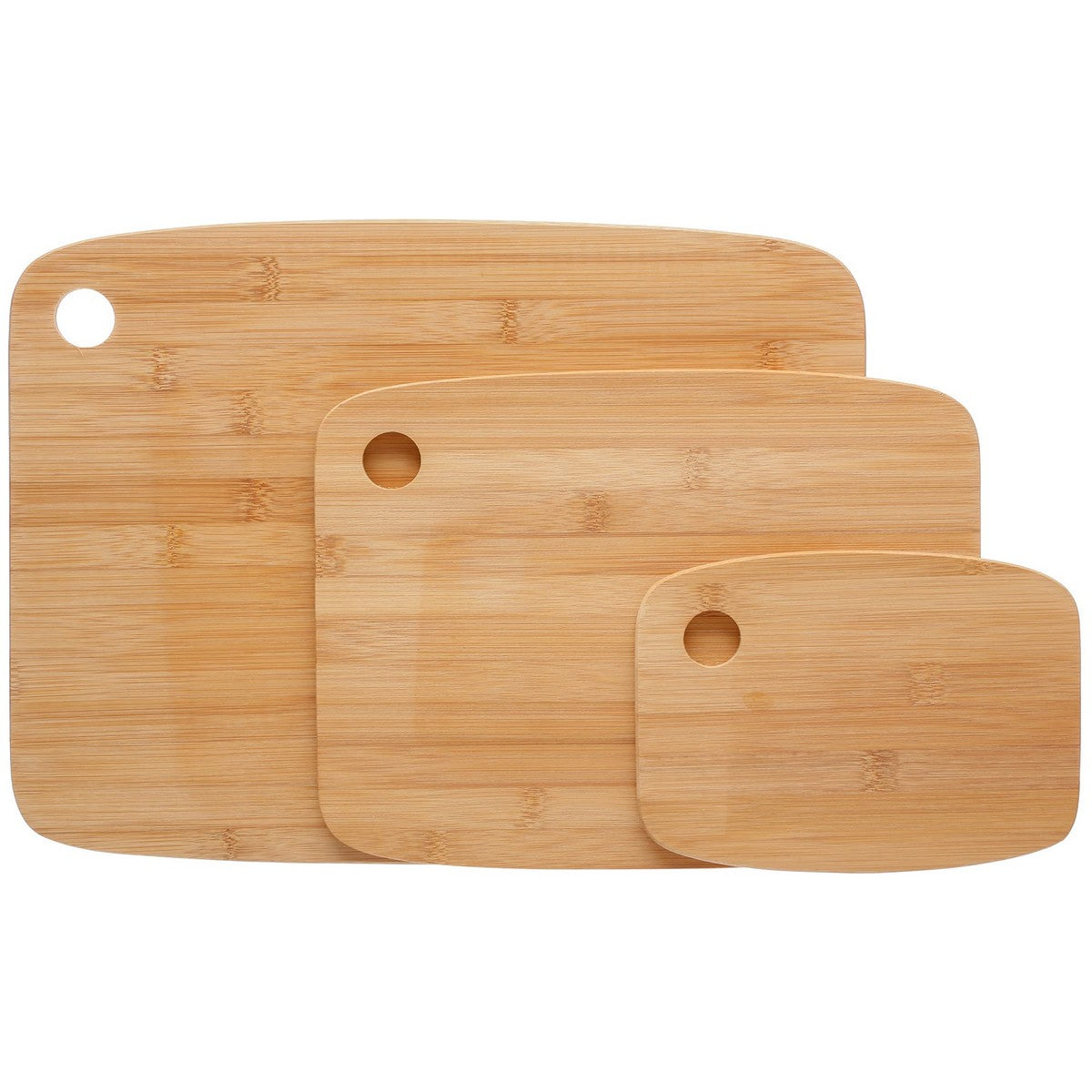 Set of chopping boards Secret de Gourmet 3 Pieces Natural Bamboo