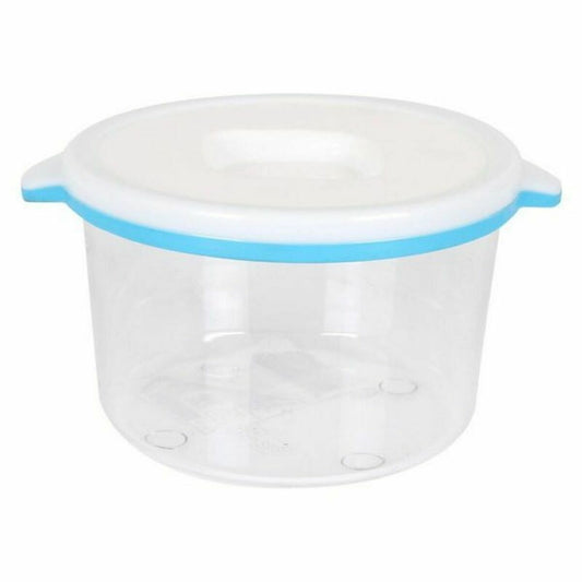 Round Lunch Box with Lid White & blue 250 ml Circular (30 Units)