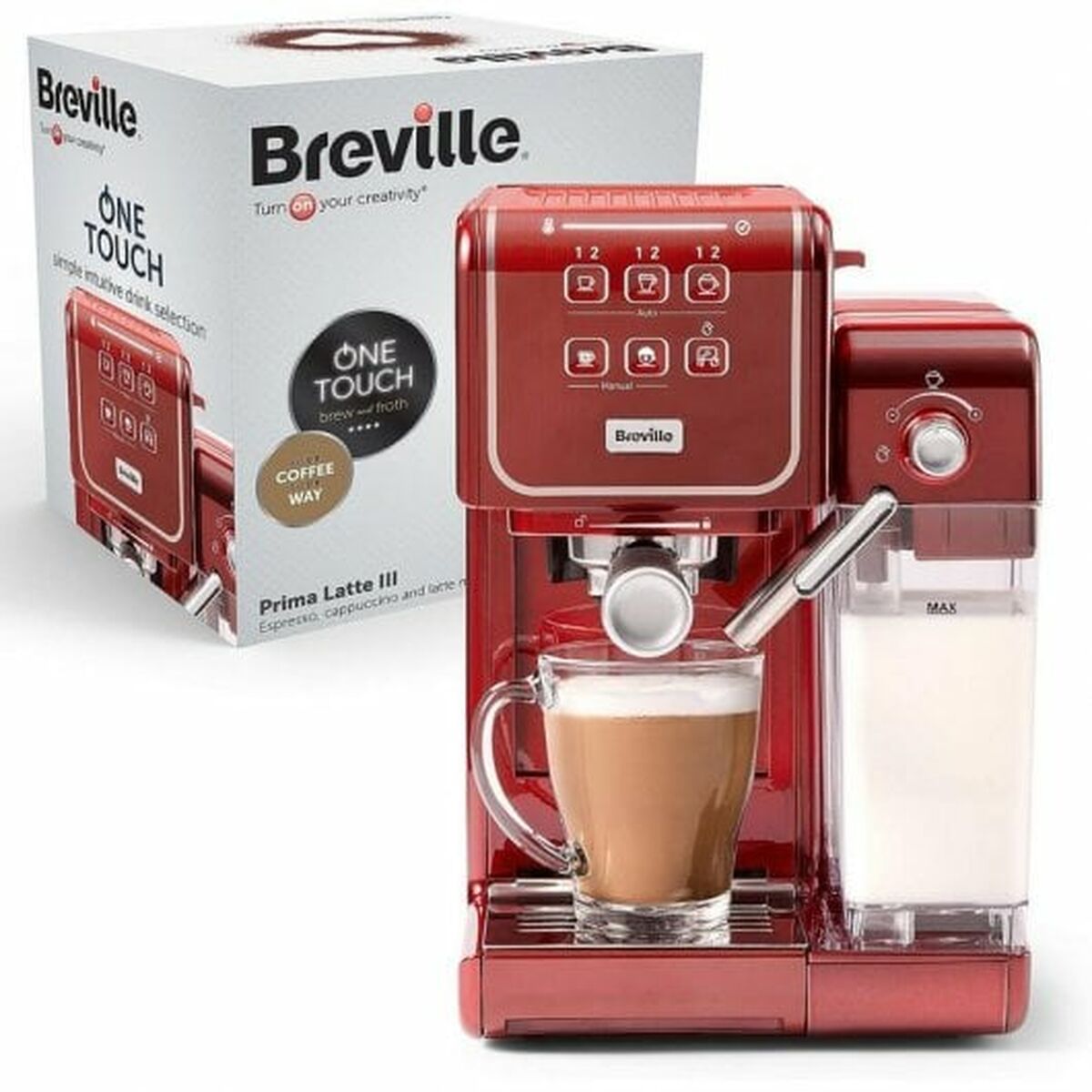 Superautomatic Coffee Maker Breville Prima Latte III Red