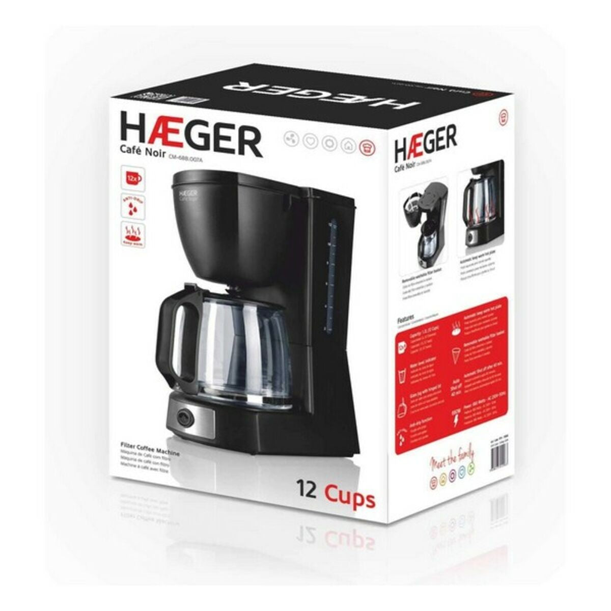 Electric Coffee-maker Haeger CM-68B.007A Black 12 Cups 680 W