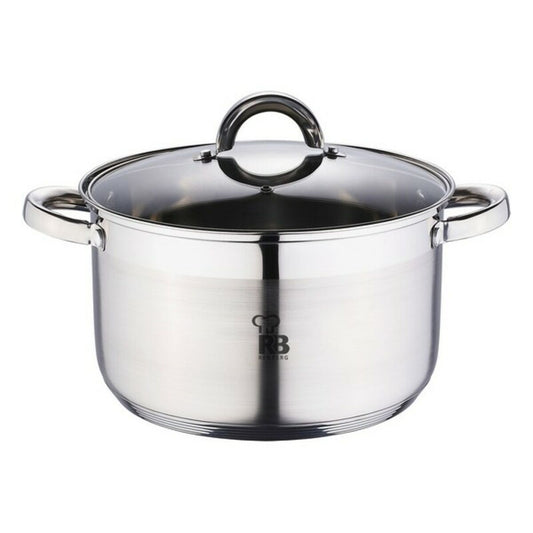 Casserole with glass lid Renberg 9 L Stainless steel Silver (28 x 16,5 cm)