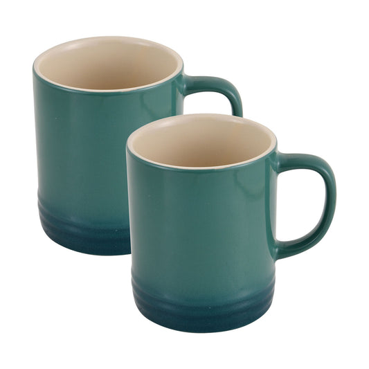 Mug Bergner Green Cream Stoneware 360 ml