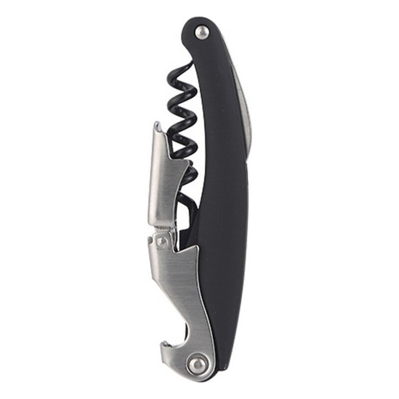 Corkscrew with foil cutter and bottle opener Masterpro Black Stainless steel