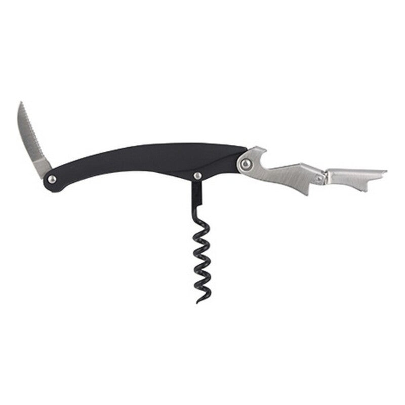 Corkscrew with foil cutter and bottle opener Masterpro Black Stainless steel