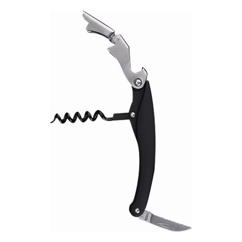 Corkscrew with foil cutter and bottle opener Masterpro Black Stainless steel