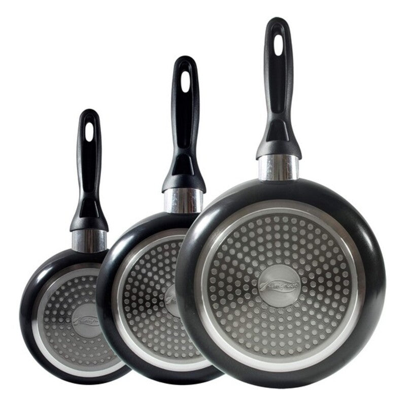 Set of pans San Ignacio 3 Pieces Black Aluminium