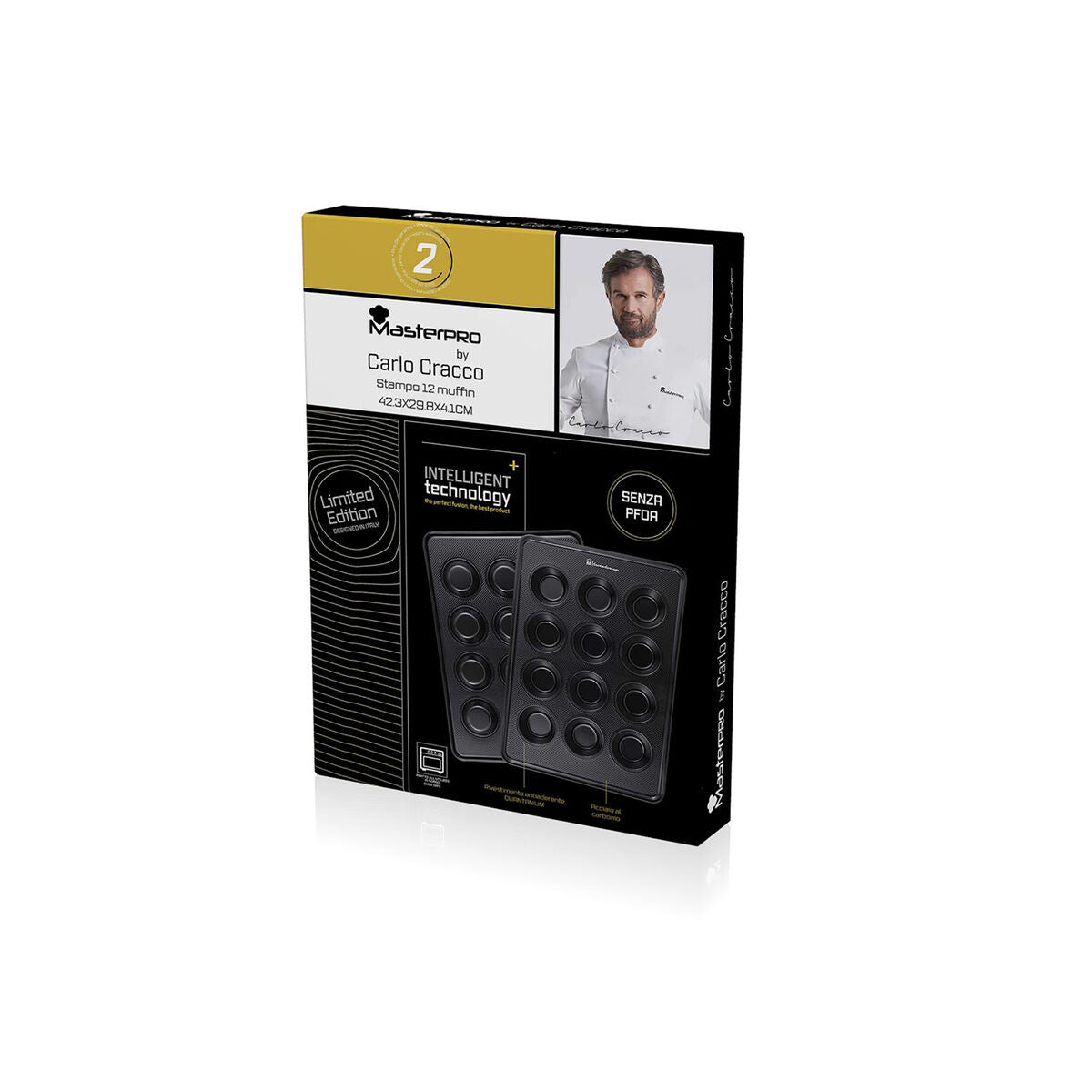 Baking Mould Masterpro Muffin CARLO CRACCO Black