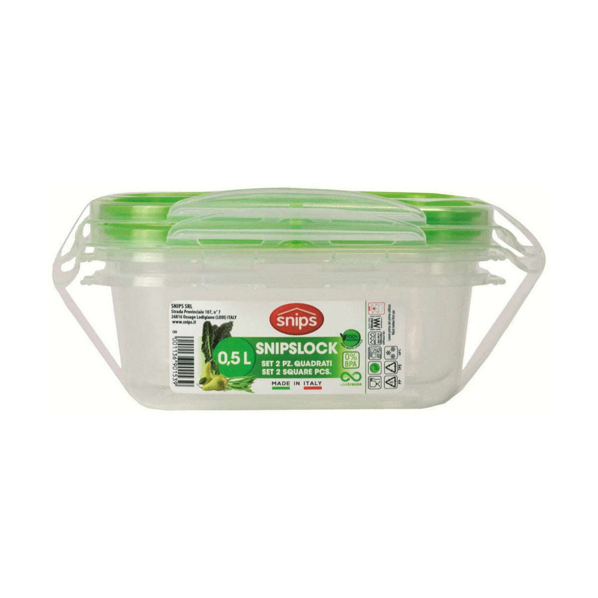 Lunch box Snips Hermetically sealed 500 ml (12 Units)