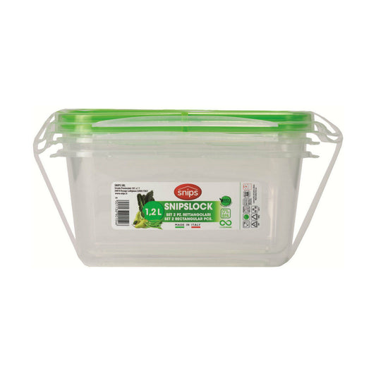 Lunch box Snips 1,2 L Hermetically sealed (2 Units)