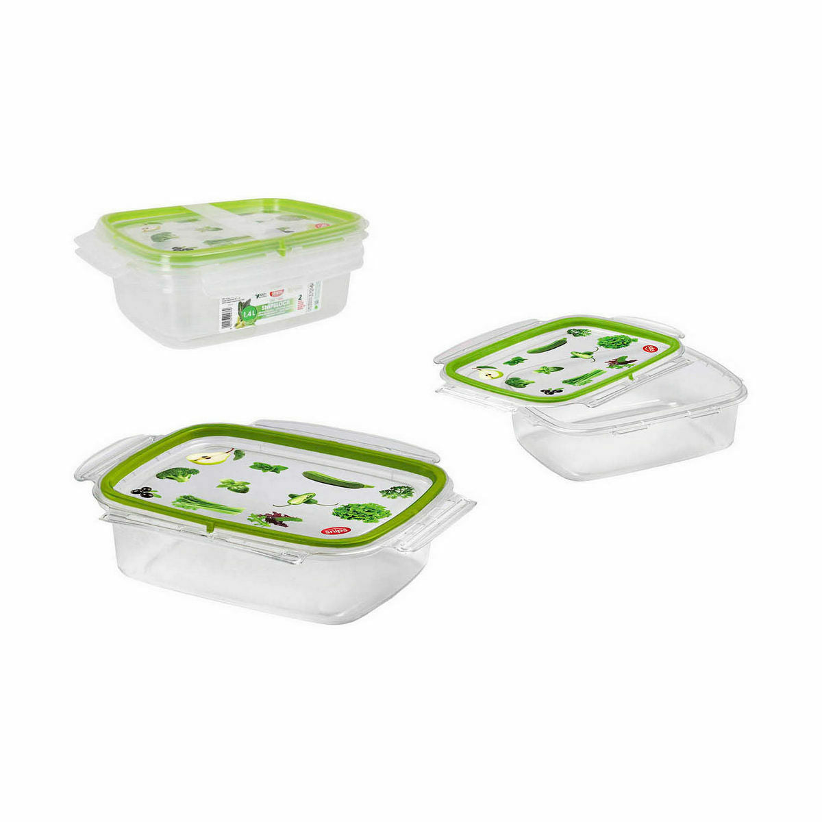 Lunch box Snips Hermetically sealed 1,4 L Rectangular (12 Units)