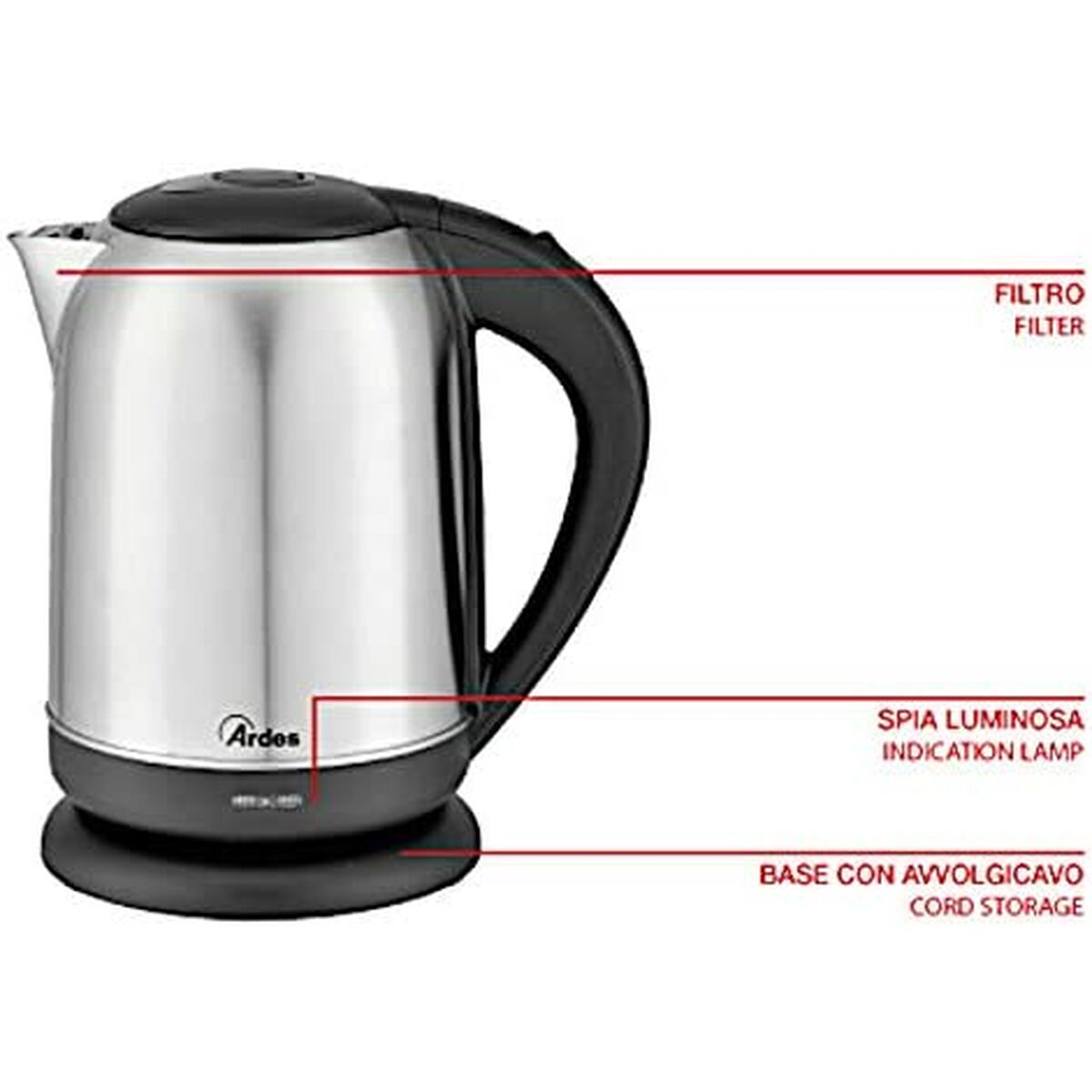 Kettle Ardes AR1K41 Silver 2200 W 1,7 L