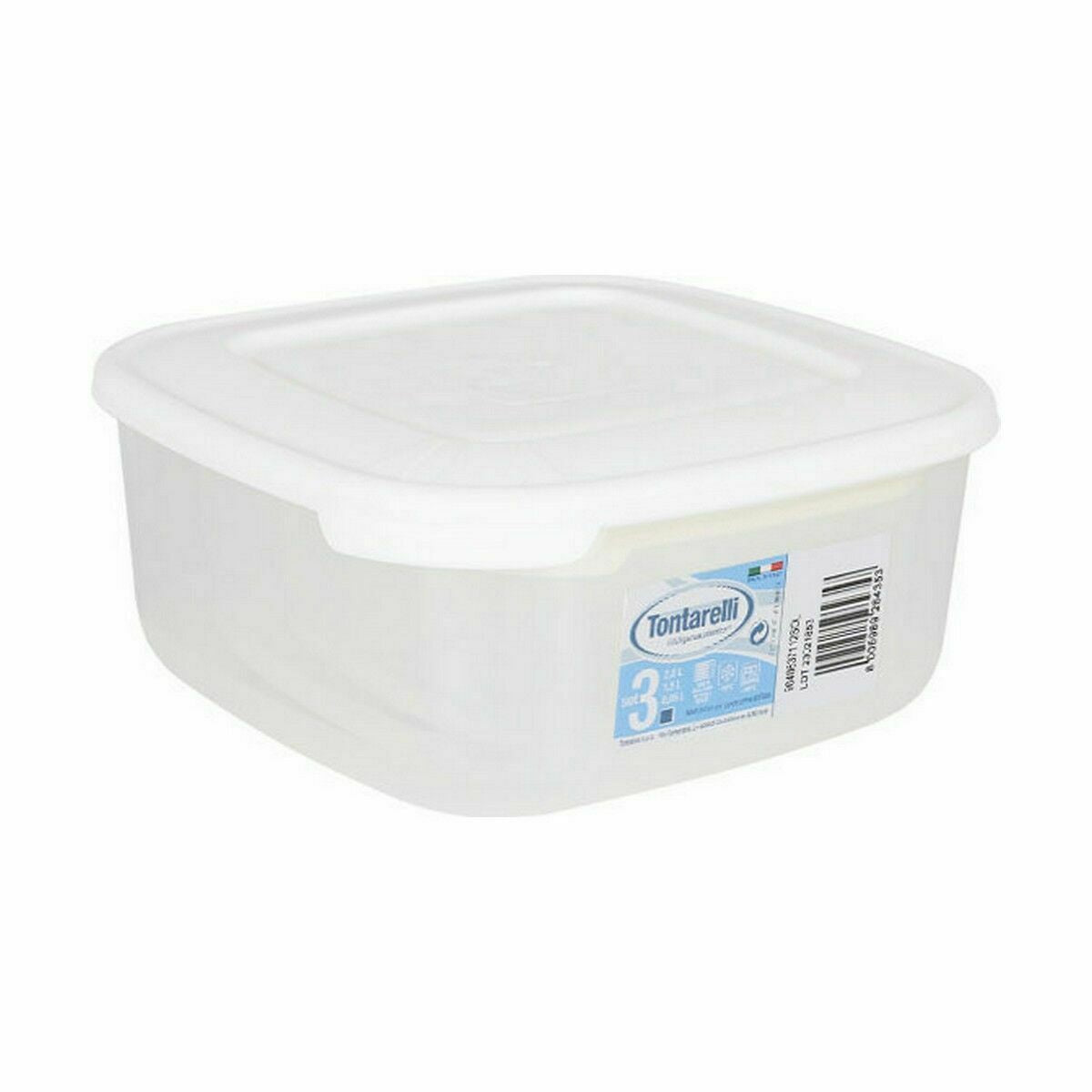 Set of 3 lunch boxes Tontarelli Family White 20 x 20 x 9,4 cm (20 Units)