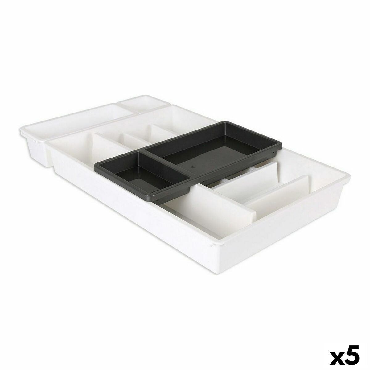 Cutlery Organiser Tontarelli Bella White 4 Pieces 29 x 49,2 x 6,7 cm (5 Units)