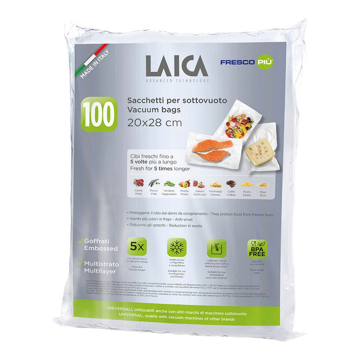 Vacuum Bags LAICA VT3501 100 Pieces 20 x 28 cm