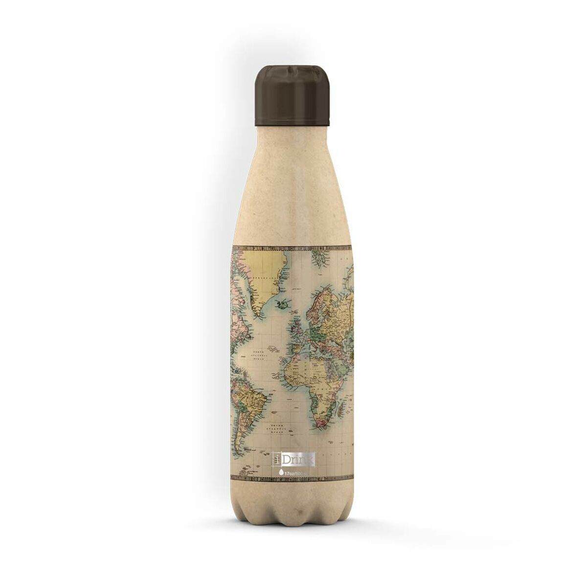 Thermal Bottle iTotal Beige World Map Stainless steel (500 ml)