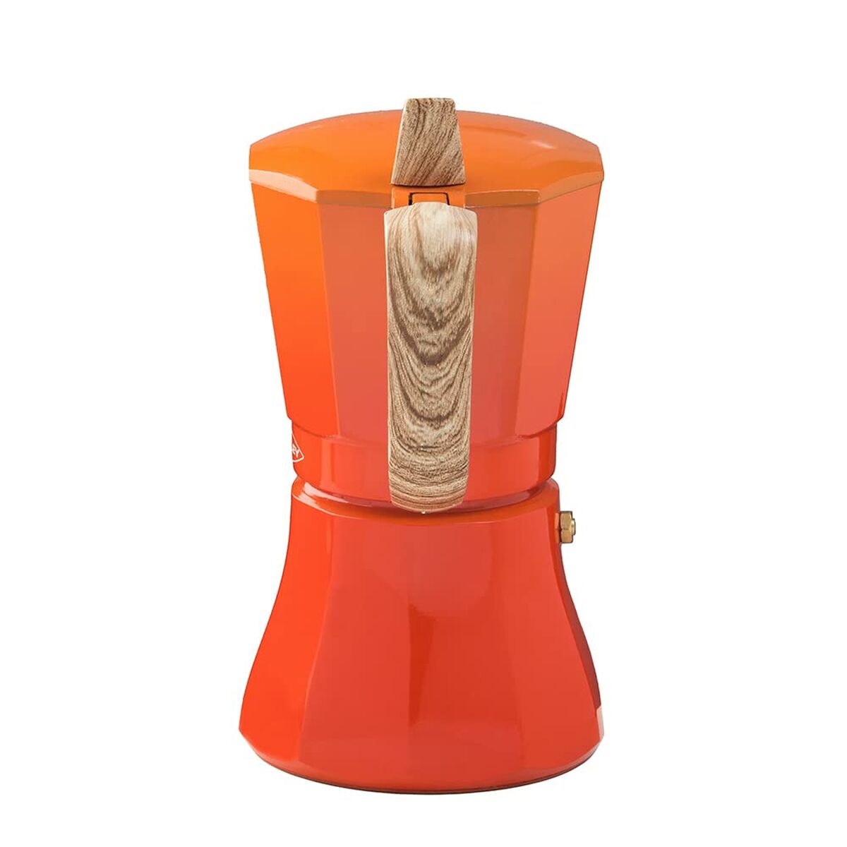 Italian Coffee Pot Oroley Petra 9 Cups Orange Aluminium