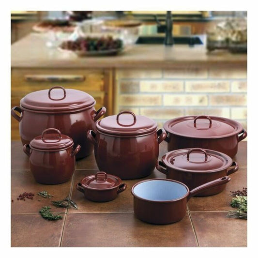 Casserole with Lid Quid Classic Brown Enamelled Steel