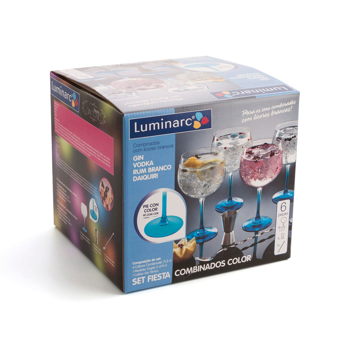 Cocktail Set Luminarc Gin Multicolour Glass 6 Pieces