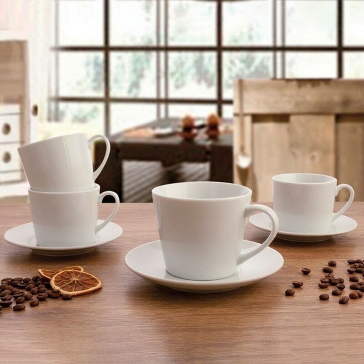 Piece Coffee Cup Set Quid 001442 (12 pcs) Transparent Ceramic 6 Pieces 220 ml