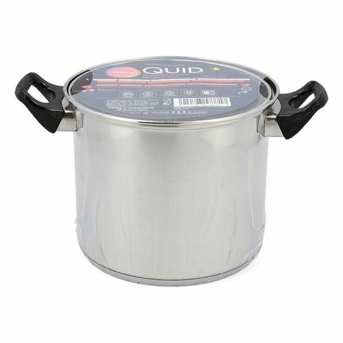 Pot with Glass Lid Quid Habitat Stainless steel