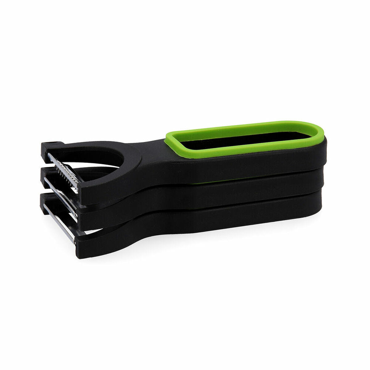 Fruit and Vegetable Peeler Quid Veggy Metal Green (3 Units) (19 x 10 x 5 cm)