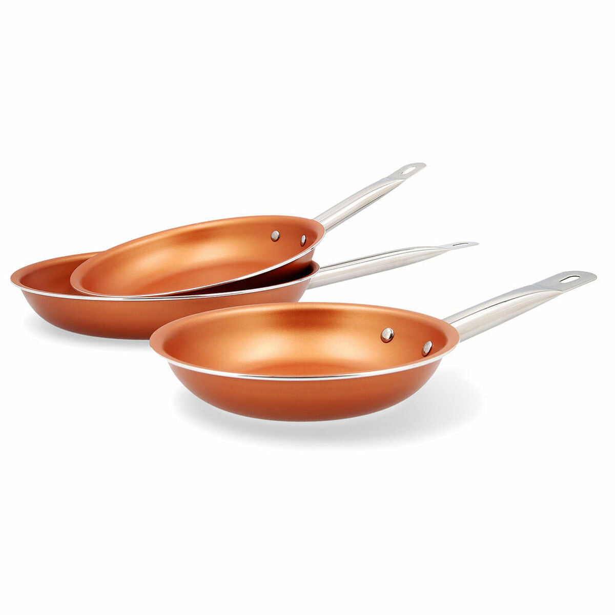 Set of Frying Pans Quid 3 Pieces Metal Copper