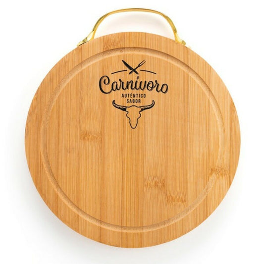 Cutting board Quid Carnivoro Brown Wood Steel 22 x 2 cm