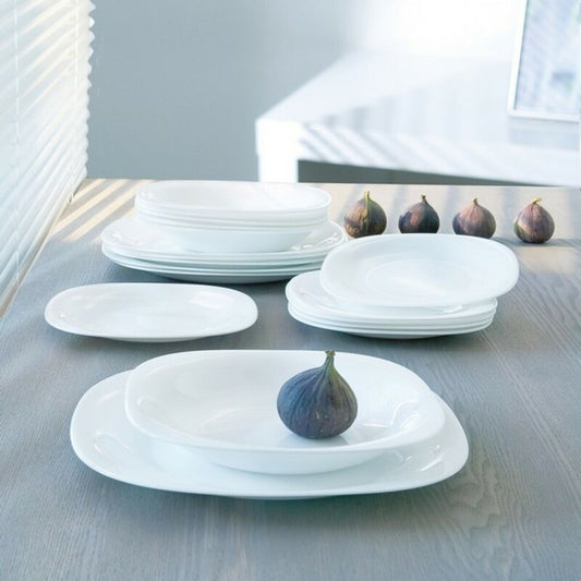 Dinnerware Set Luminarc Carine White Glass 18 Pieces