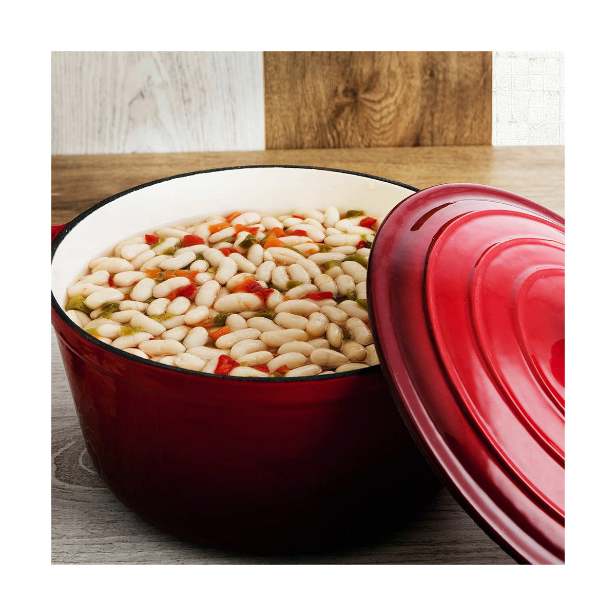 Casserole with lid Bidasoa Fierro Red Metal 6 L (6 L)