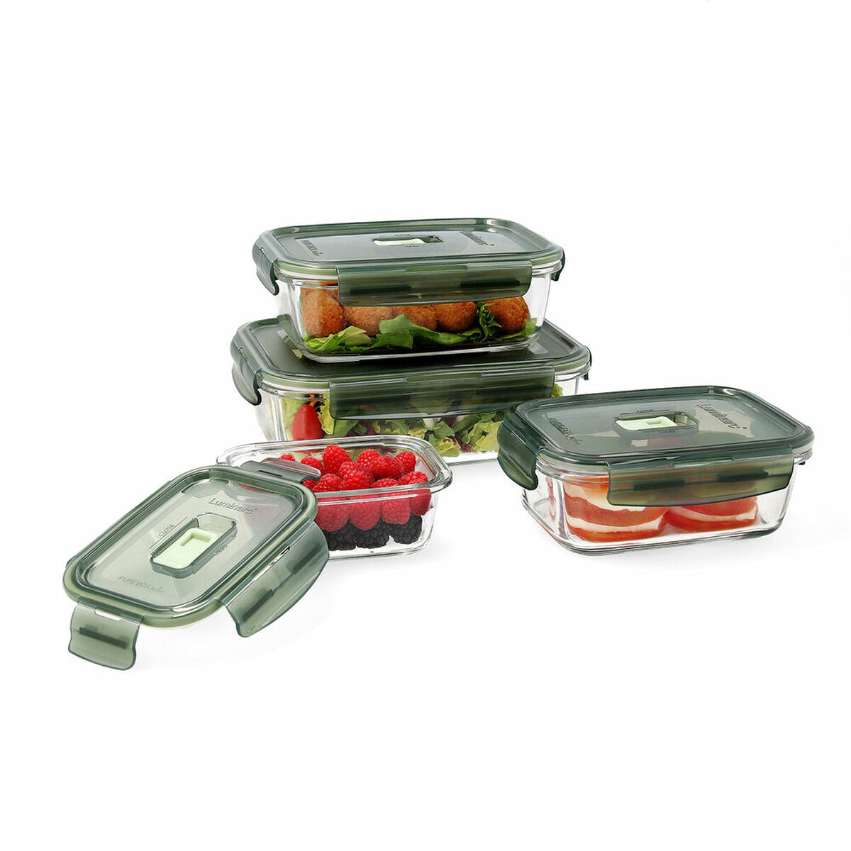 Set of lunch boxes Luminarc Pure Box Crystal Bicoloured (4 pcs)