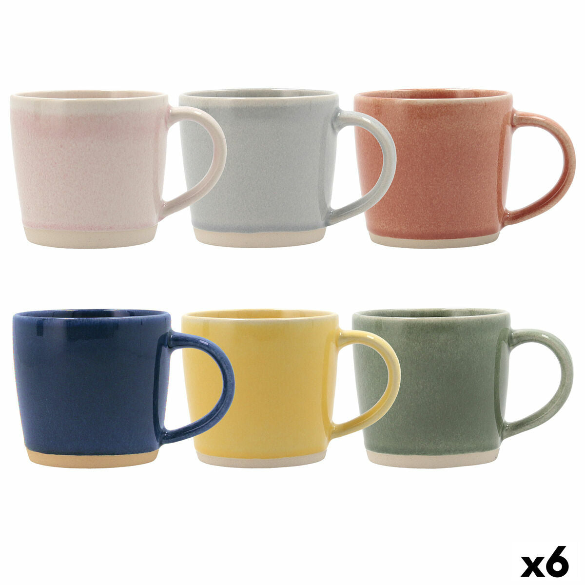 Mug Bidasoa Artesano Multicolour Ceramic 330 ml (6 Units) (Pack 6x)