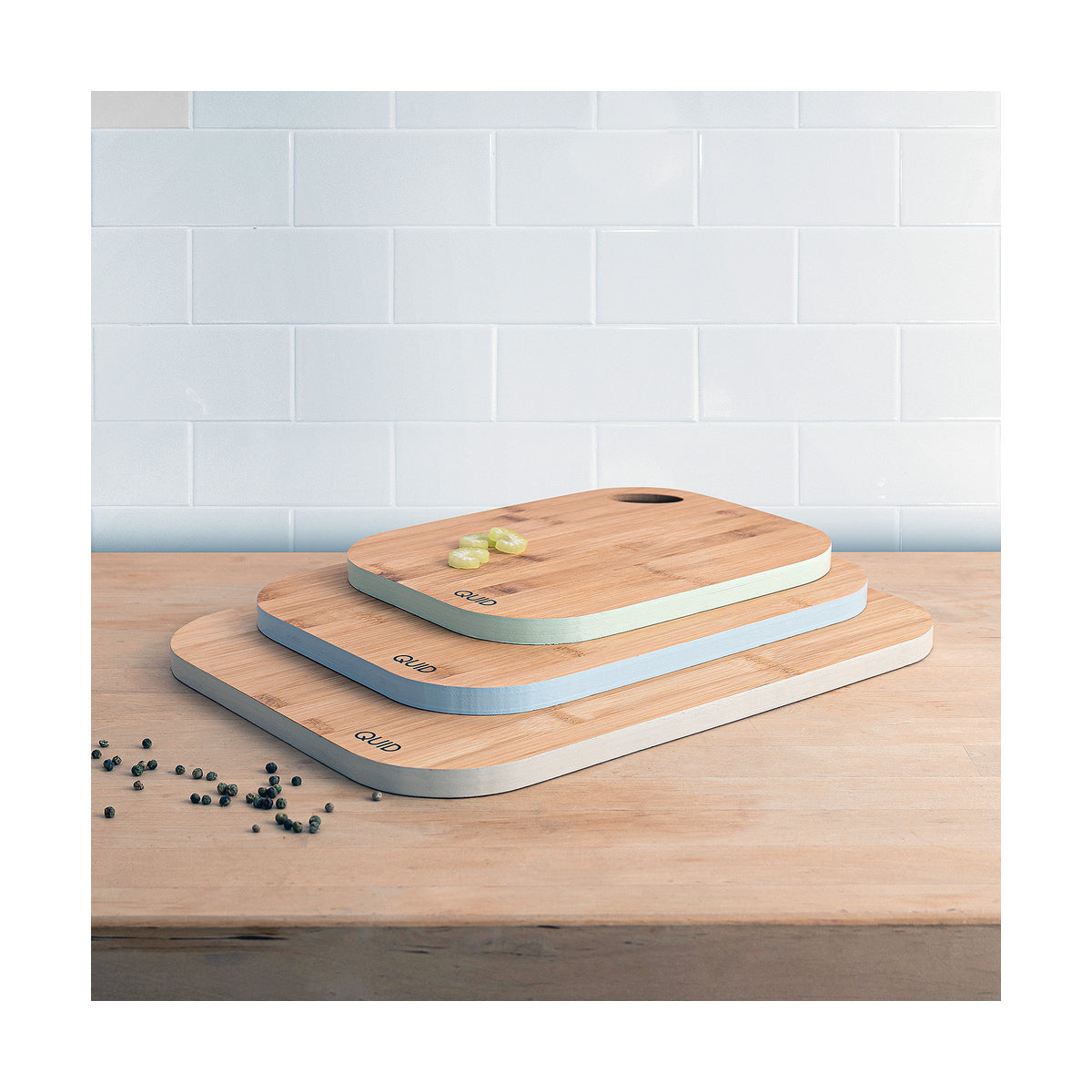 Bamboo Cutting Board Quid Wood Green (27 x 20 x 1,5 cm)