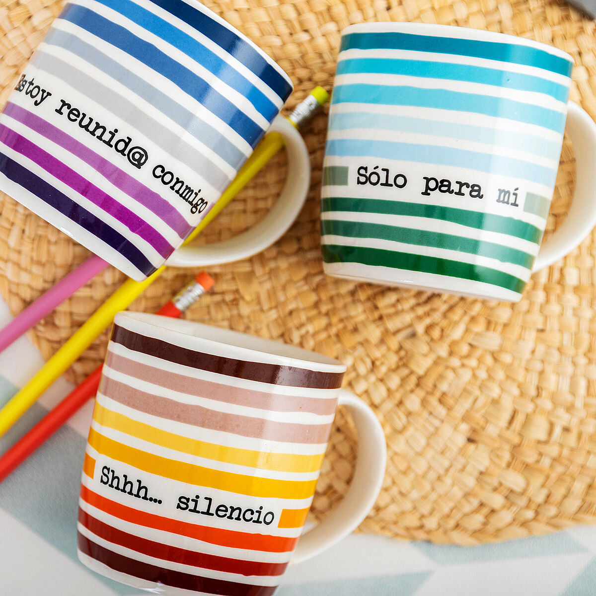 Mug Quid 4U Ceramic Multicolour (330 ml) (Pack 12x)