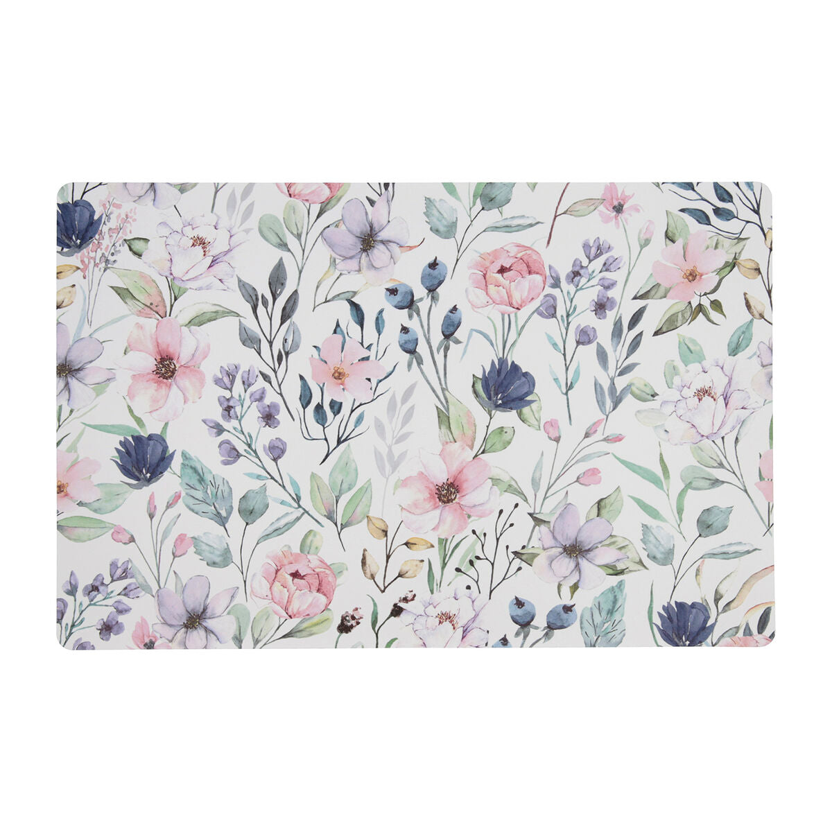 Table Mat Quid Habitat Flowers Plastic Multicolour 43 x 28 cm (Pack 12x)