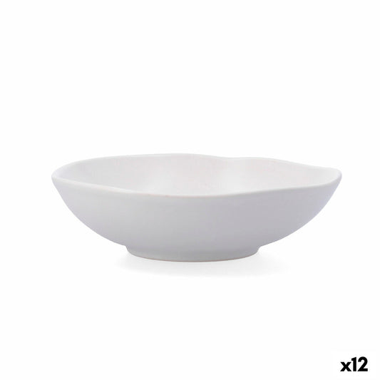 Deep Plate Bidasoa Cosmos White Ceramic Ø 22 cm (12 Units)