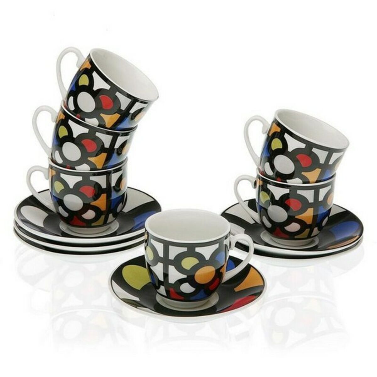 Piece Coffee Cup Set Versa Porcelain (6 Pieces) (5,8 x 6 x 5,8 cm) (5,7 x 5,5 x 5,7 cm)