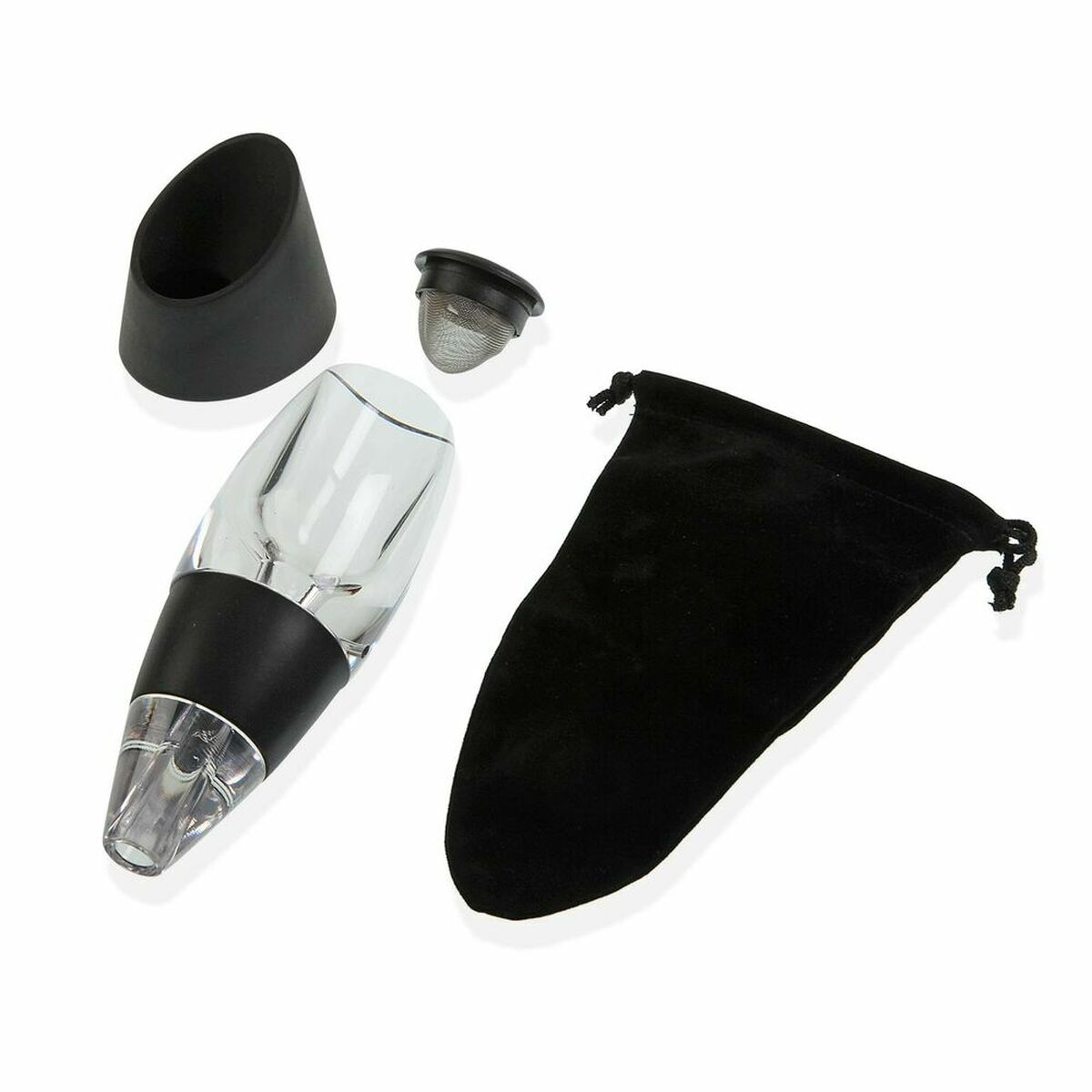 Wine Aerator Versa Black Transparent Plastic