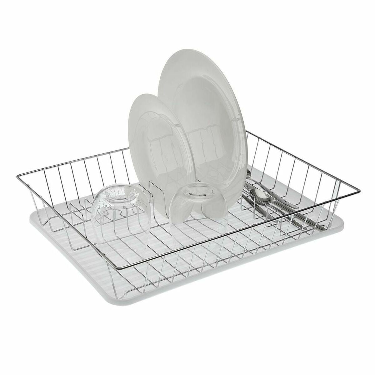 Draining Rack for Kitchen Sink Versa Archie Plates White Steel Iron polypropylene (34,5 x 8 x 43 cm)