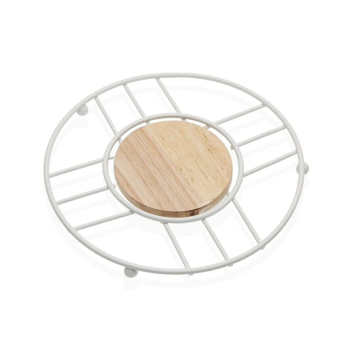 Table Mat Versa White Wood Rubber wood Steel Iron 20 x 1 x 20 cm