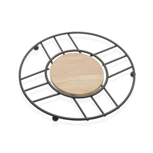 Table Mat Versa Grey Wood Rubber wood Steel Iron 20 x 1 x 20 cm