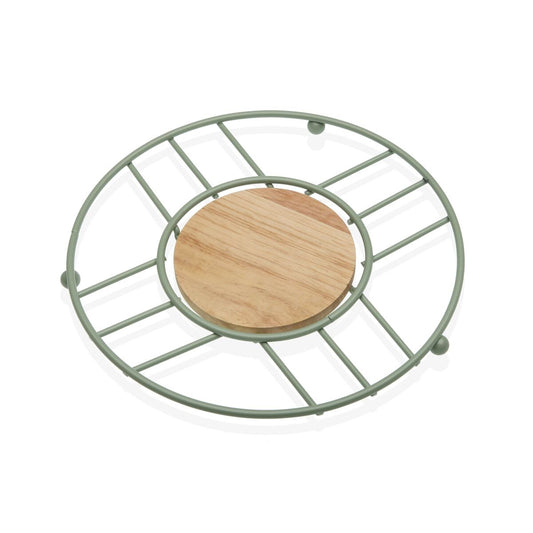 Table Mat Versa Green Wood Rubber wood Steel Iron 20 x 1 x 20 cm