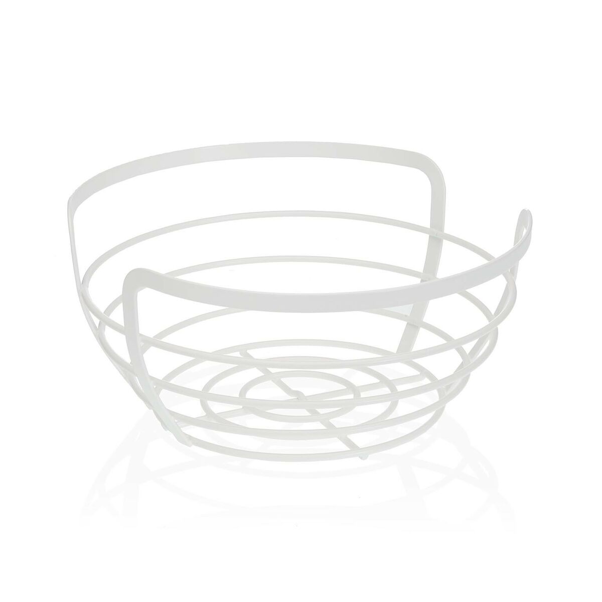 Fruit Bowl Versa White Metal Steel 24,2 x 12 x 27 cm