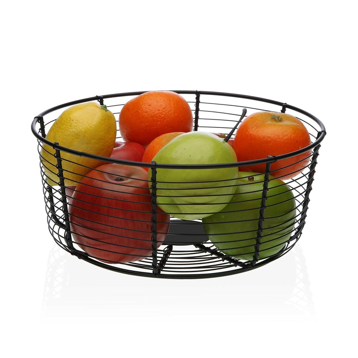 Fruit Bowl Versa Black Metal Ceramic Steel 26 x 11 x 26 cm