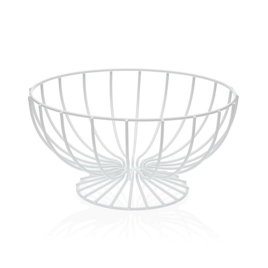 Fruit Bowl Versa White Metal Ceramic Steel 26,5 x 13,5 x 26,5 cm