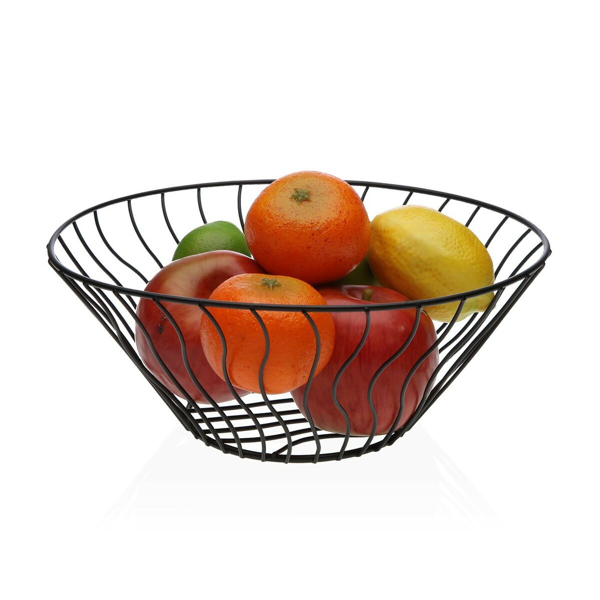 Fruit Bowl Versa Black Metal Ceramic Steel 28 x 11,5 x 28 cm