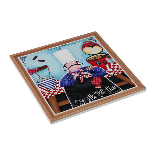 Table Mat Versa Male Chef Cork Ceramic 20 x 20 cm