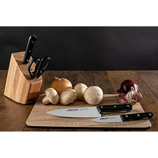 Set of Kitchen Knives and Stand Arcos Universal Rubber wood Stainless steel 5 Pieces